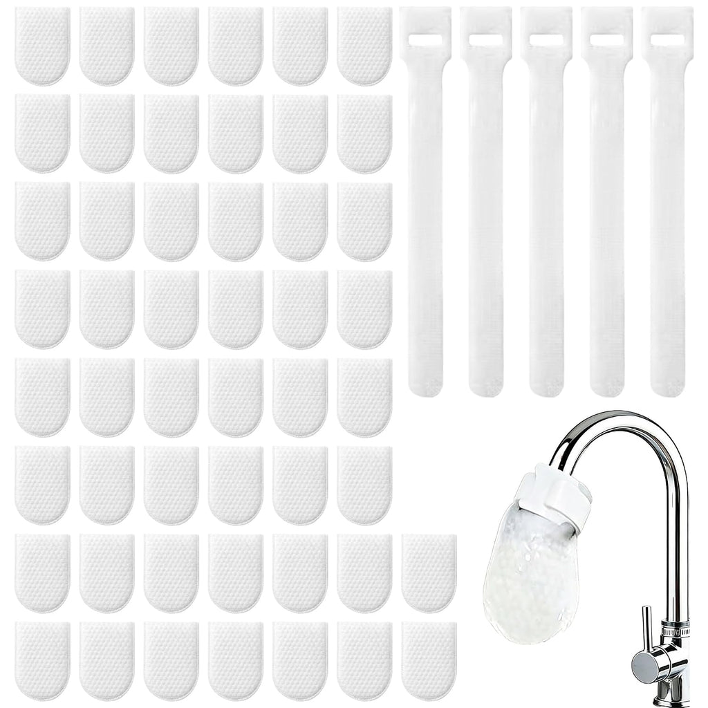 Faucet Filter Cotton Bag, 50 Pack Disposable Water Filter Bags for Capturing Impurities, Fit Kitchen Shower Faucets & Bathroom Sinks